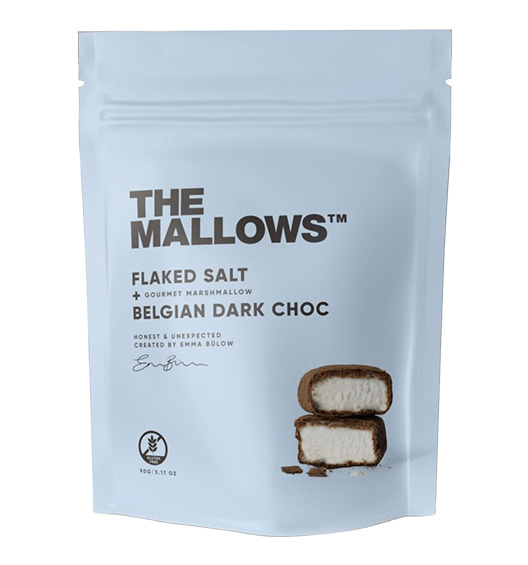 Marshmallows mit Meersalz und dunkler Schokolade